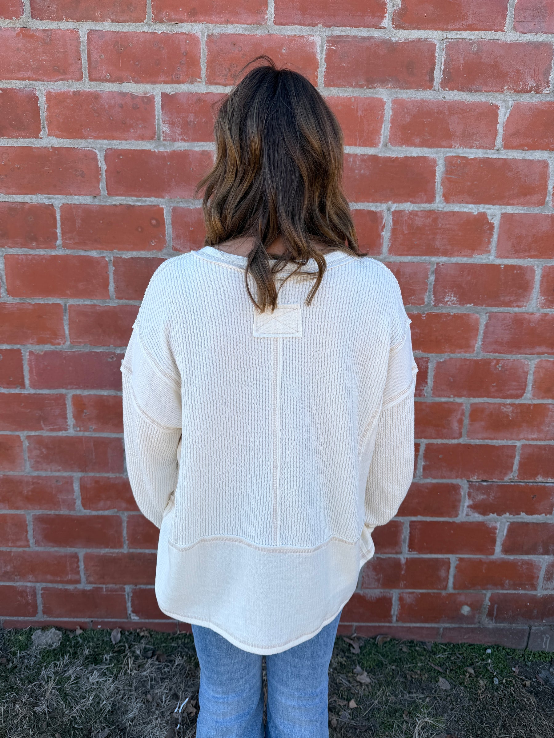 Ribbed Knit Long Sleeve - Ivory