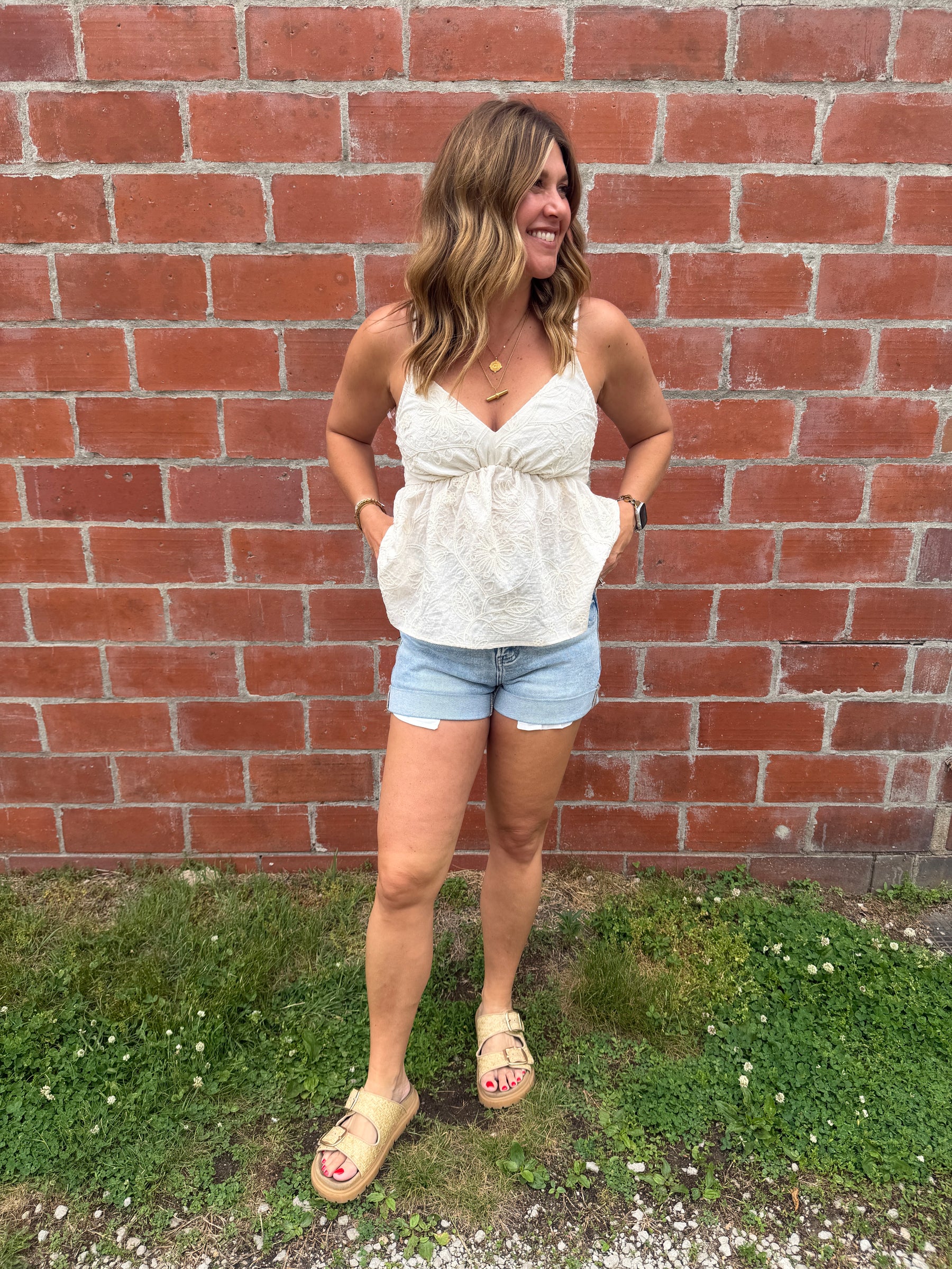Embroidered Floral Tank