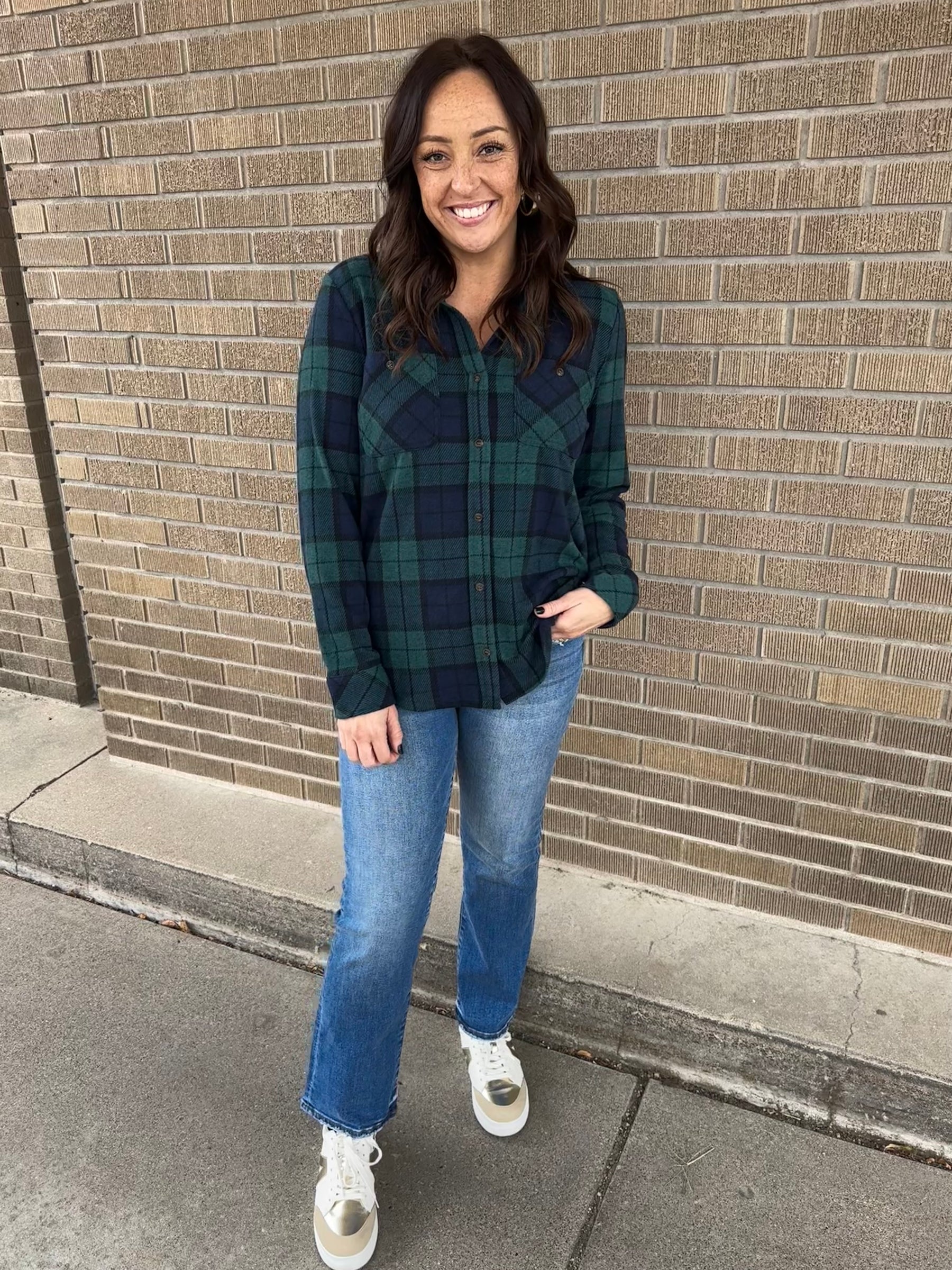 Lewis Top - Pine Navy Plaid