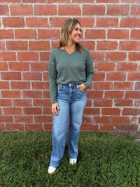 Sage Relaxed V-Neck