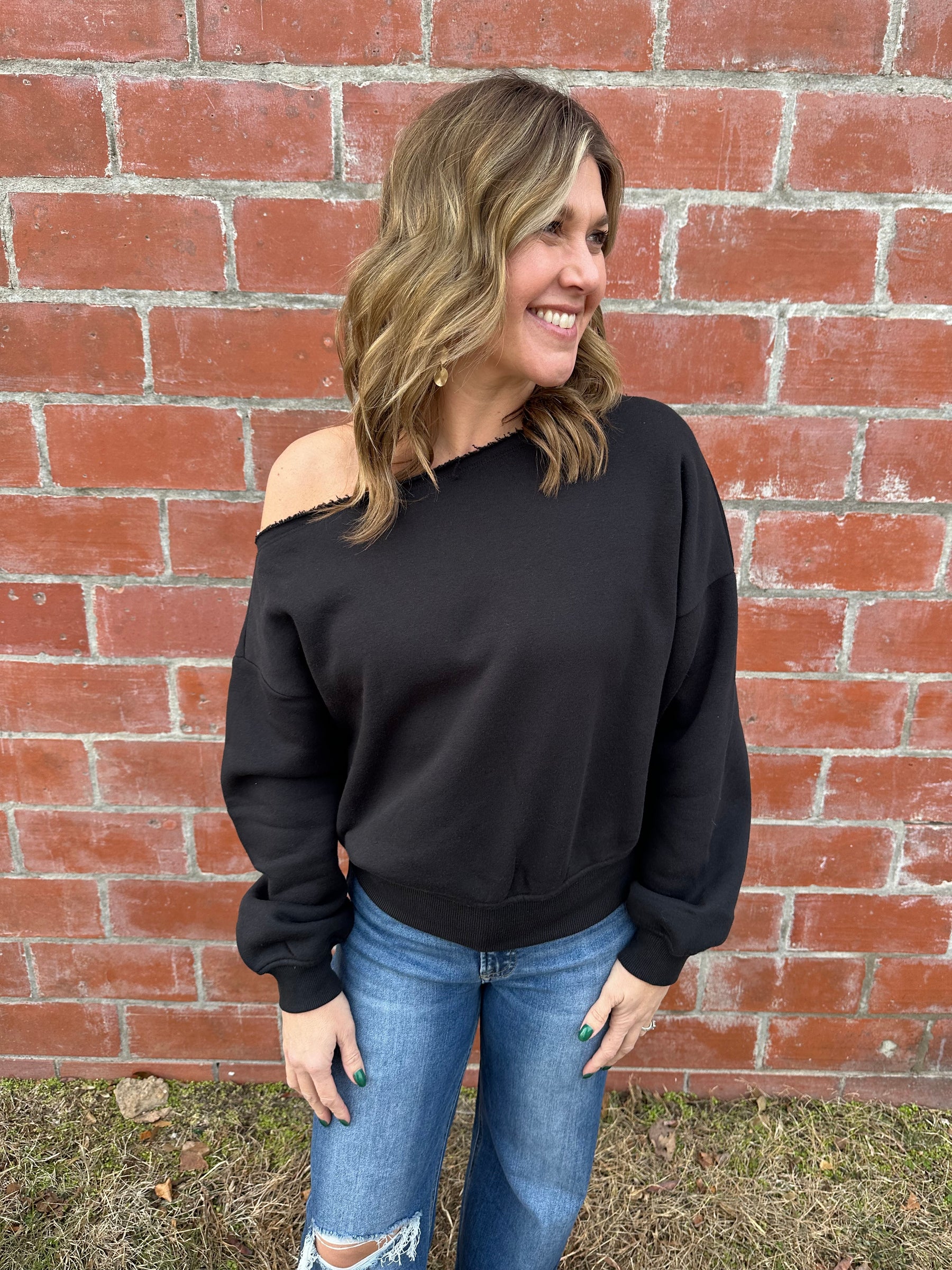 Off The Shoulder Black Top