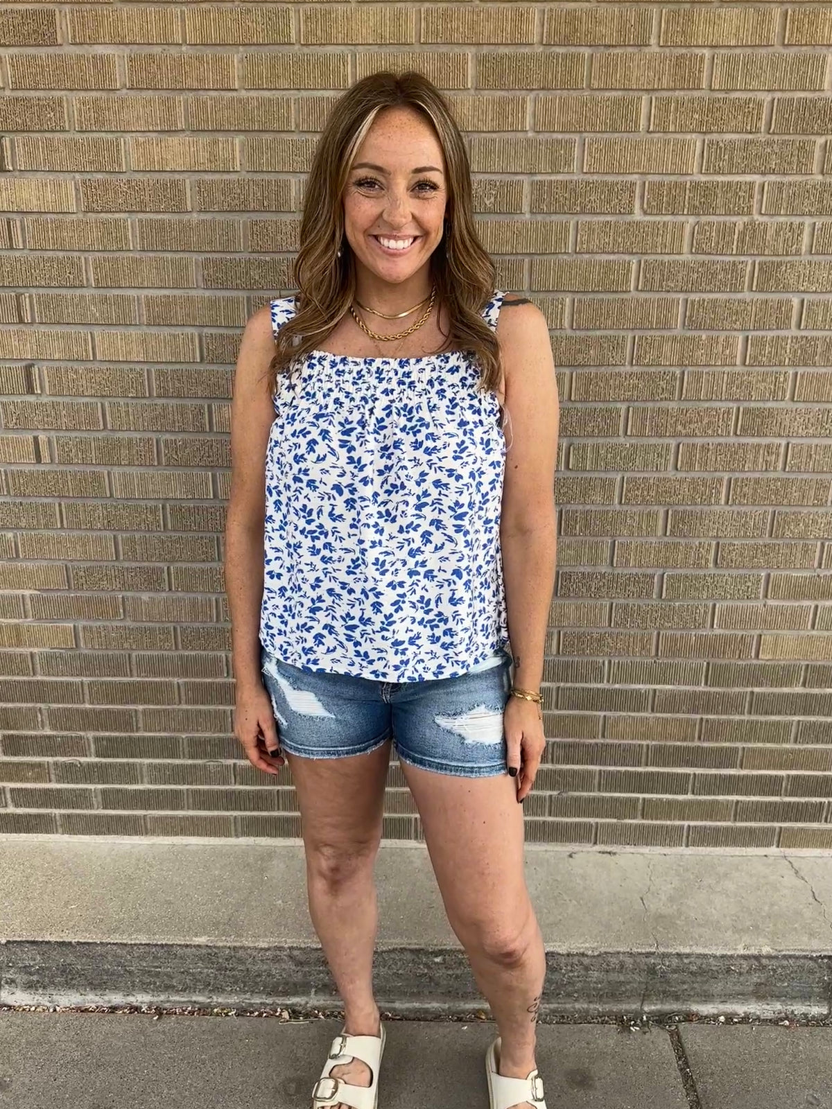 Royal Blue Floral Tank