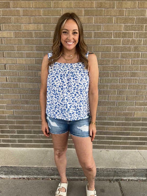 Royal Blue Floral Tank