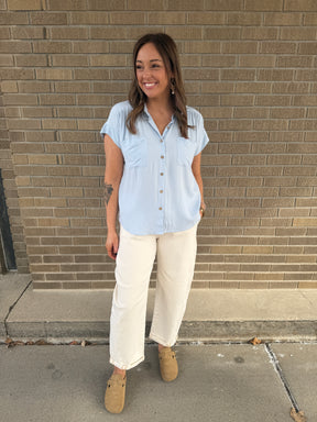 Baby Blue Button Up