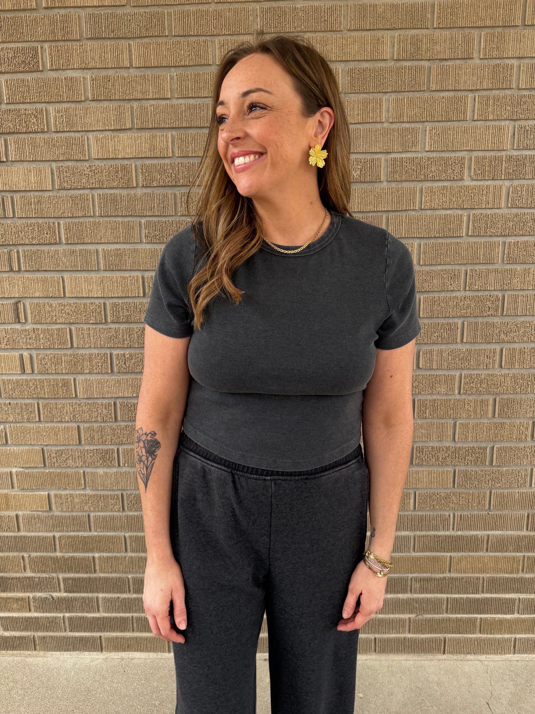 Lil Ribbed Tee - Black