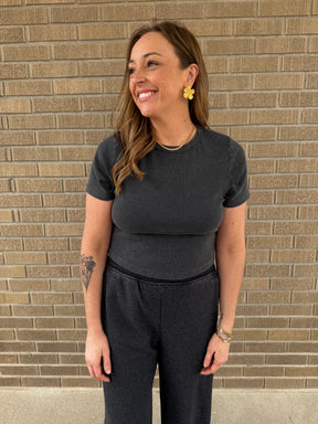 Lil Ribbed Tee - Black