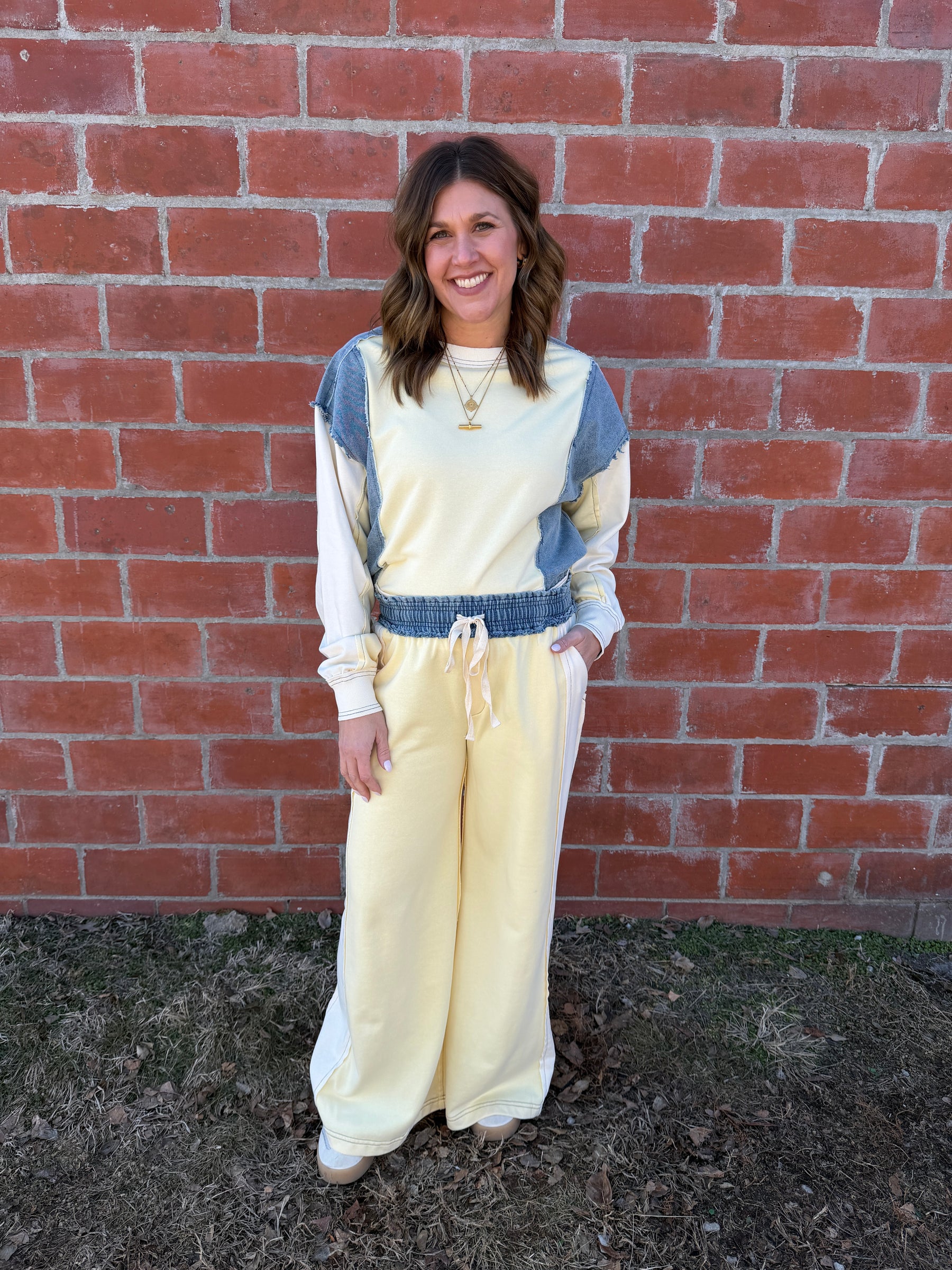 Lemon Cream & Blue Dreams Top