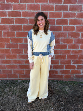 Lemon Cream & Blue Dreams Top