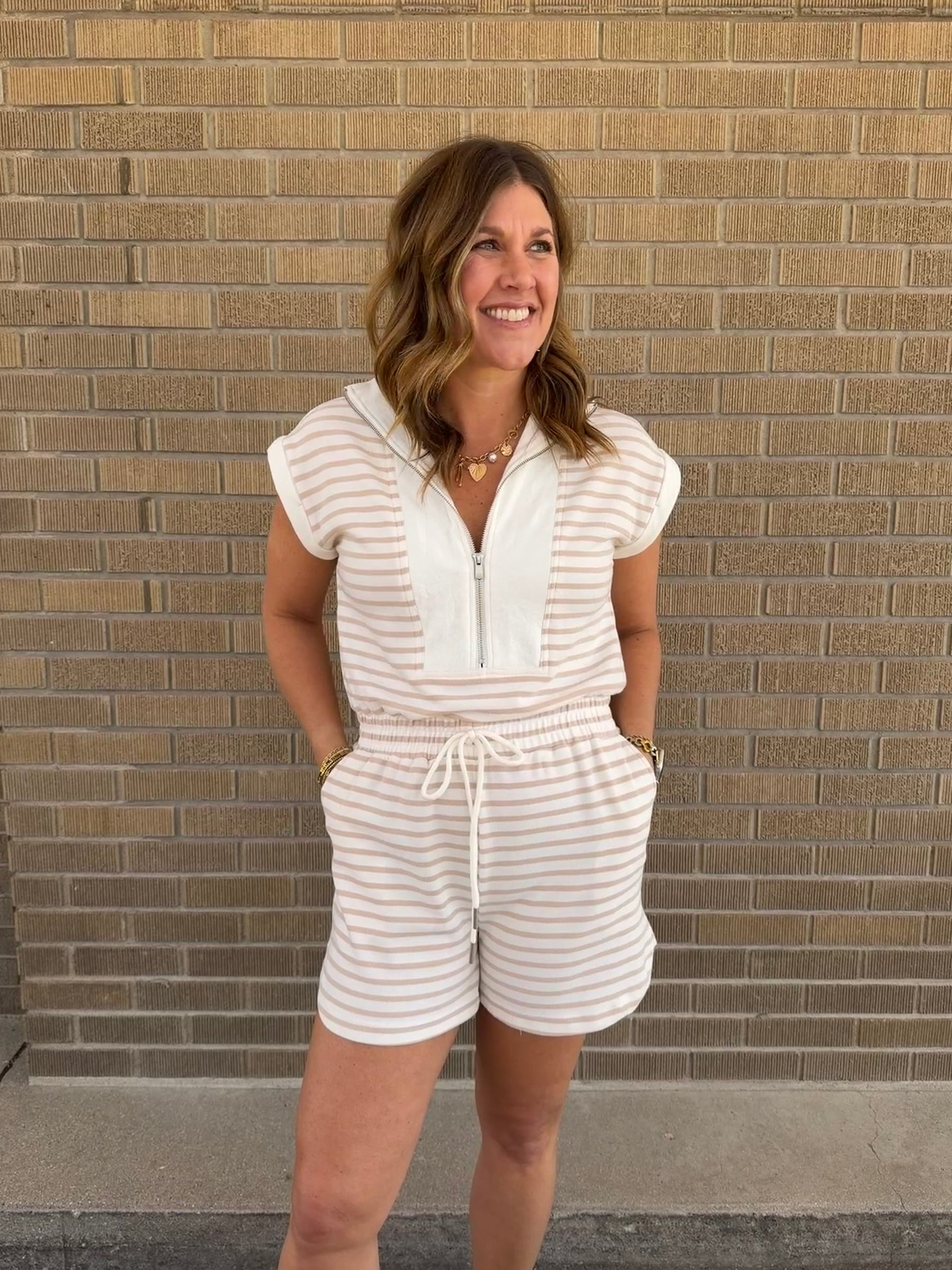 Neutral Girly Romper