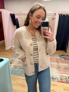 Showstopper Gold Button Cardigan