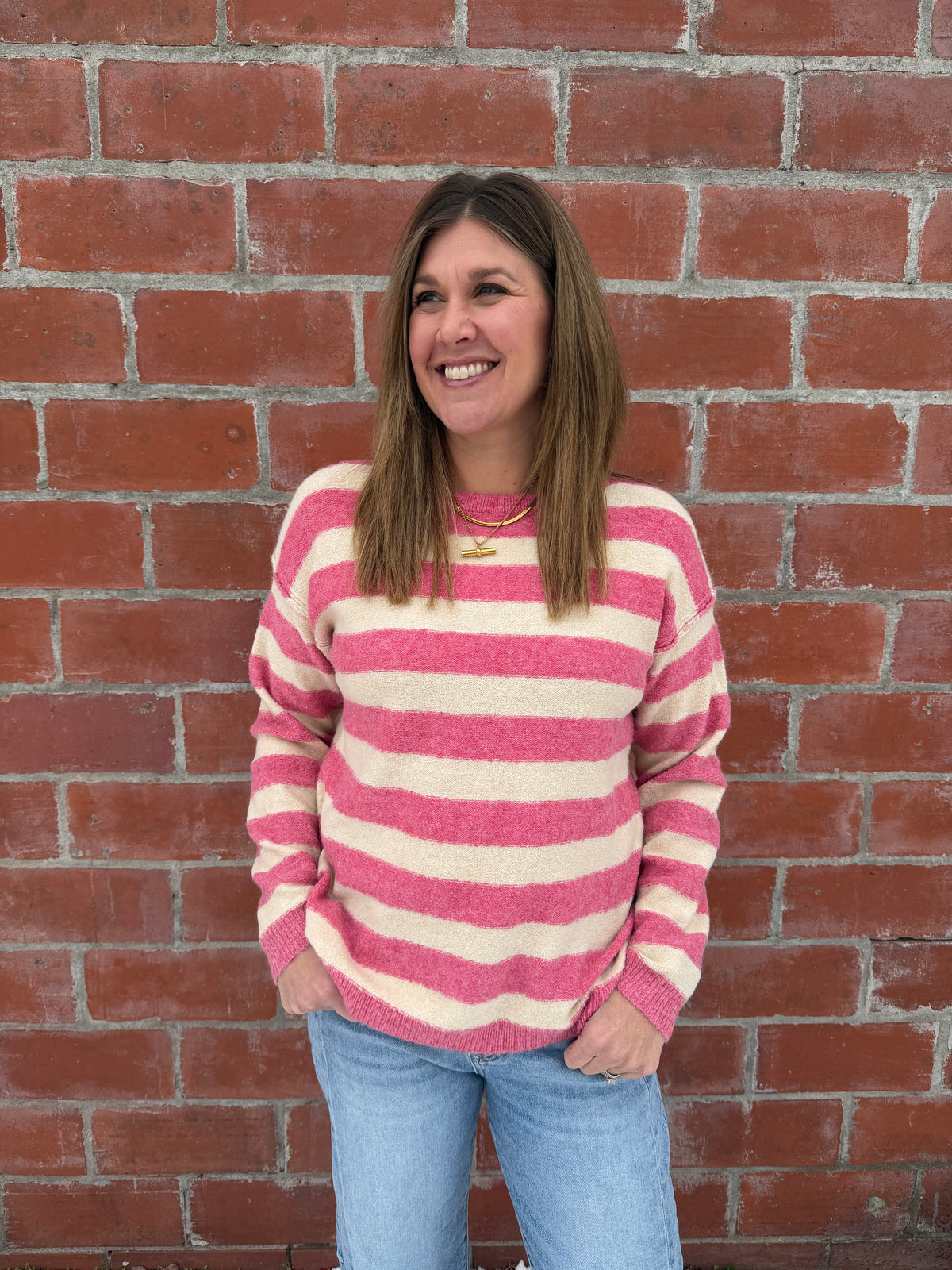 Pretty in Pink Stripe Sweater