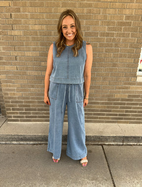 Caught Your Eye Denim Tank