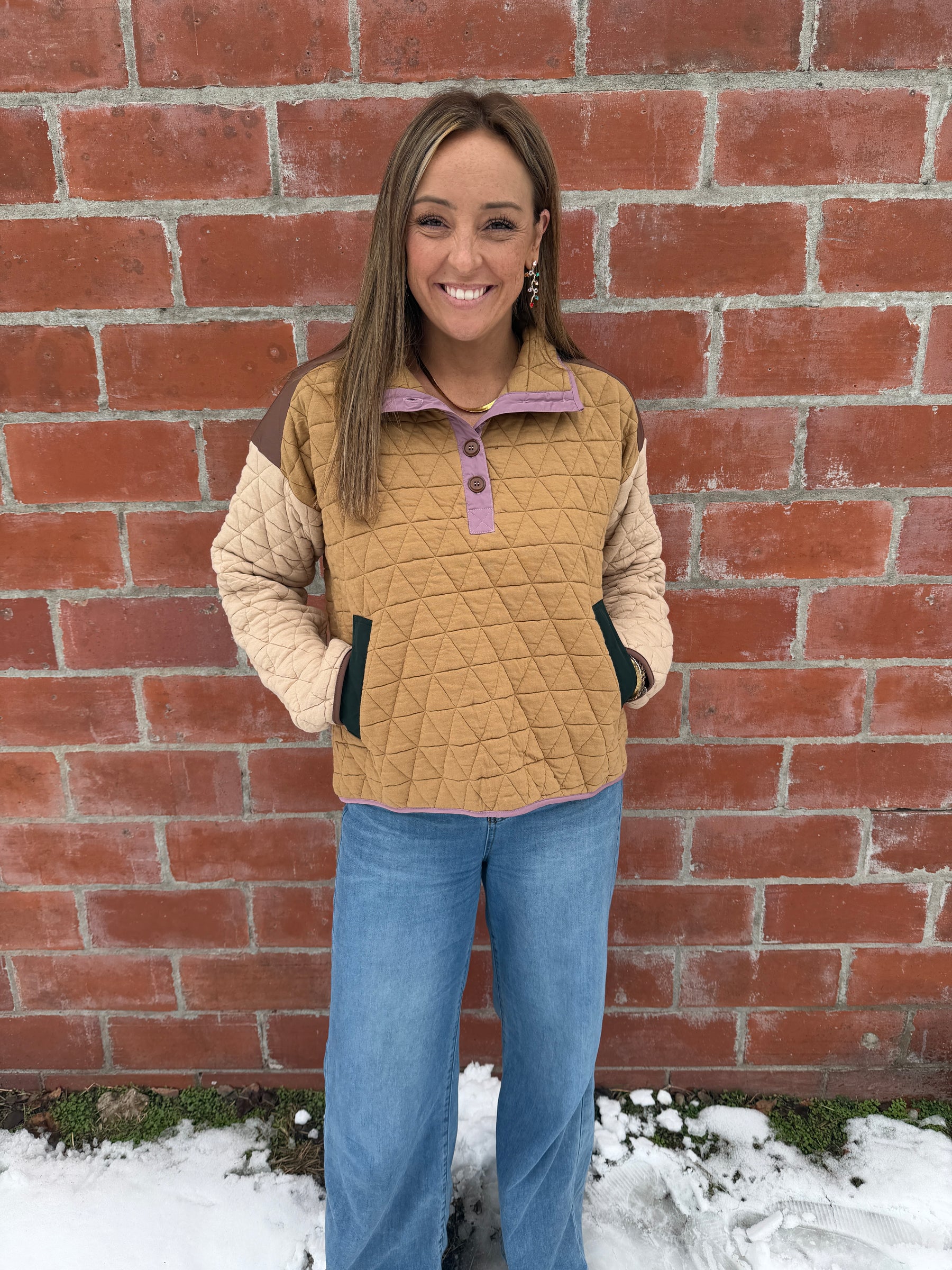 Earth Tones Quilted Sweatshirt