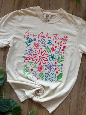 Grow Positive Thoughts Tee - Cream