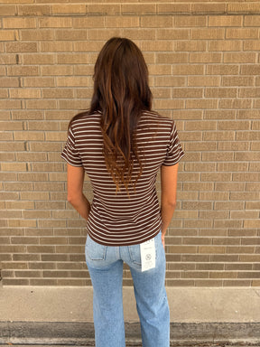 Annie Tee - Mahogany Cream Stripe