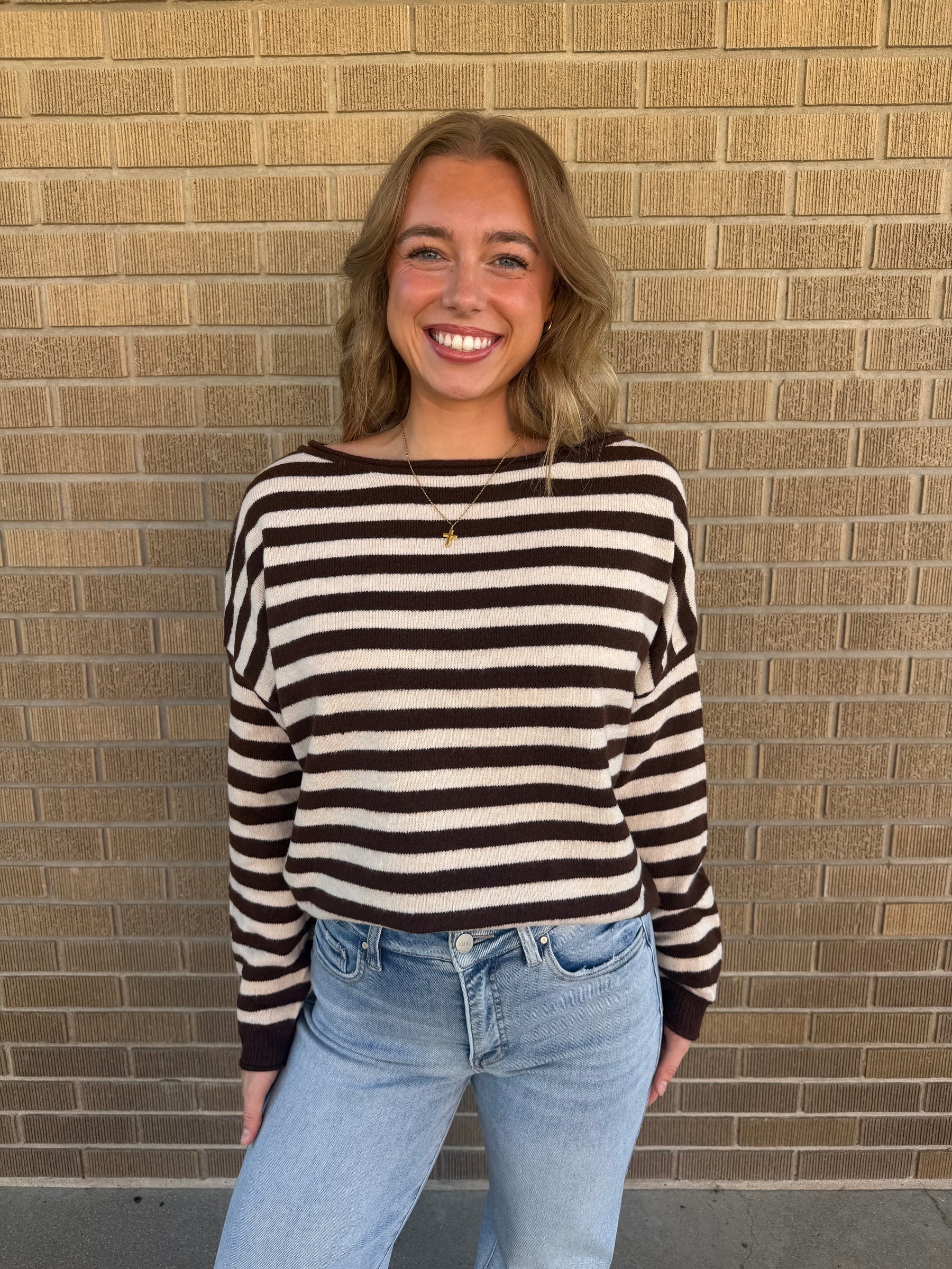 Mocha Mornings Striped Sweater