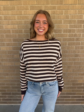 Mocha Mornings Striped Sweater