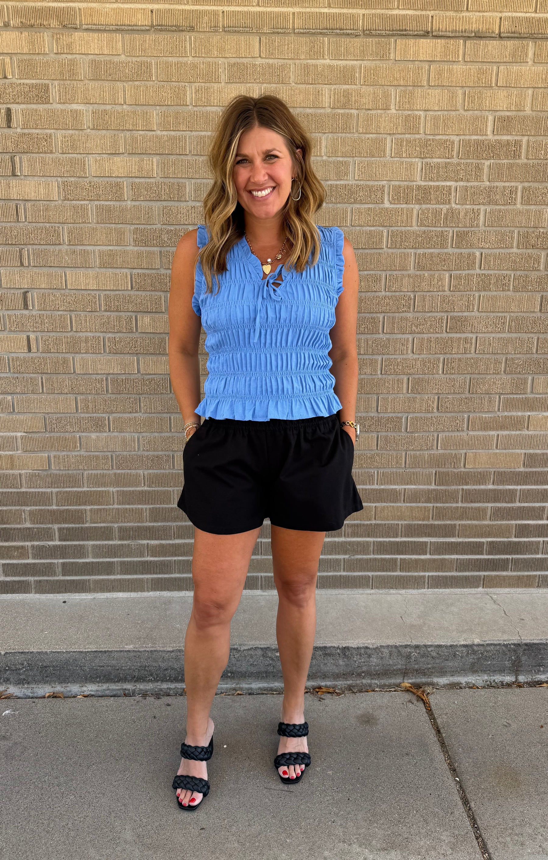 Smocked Baby Blue Top
