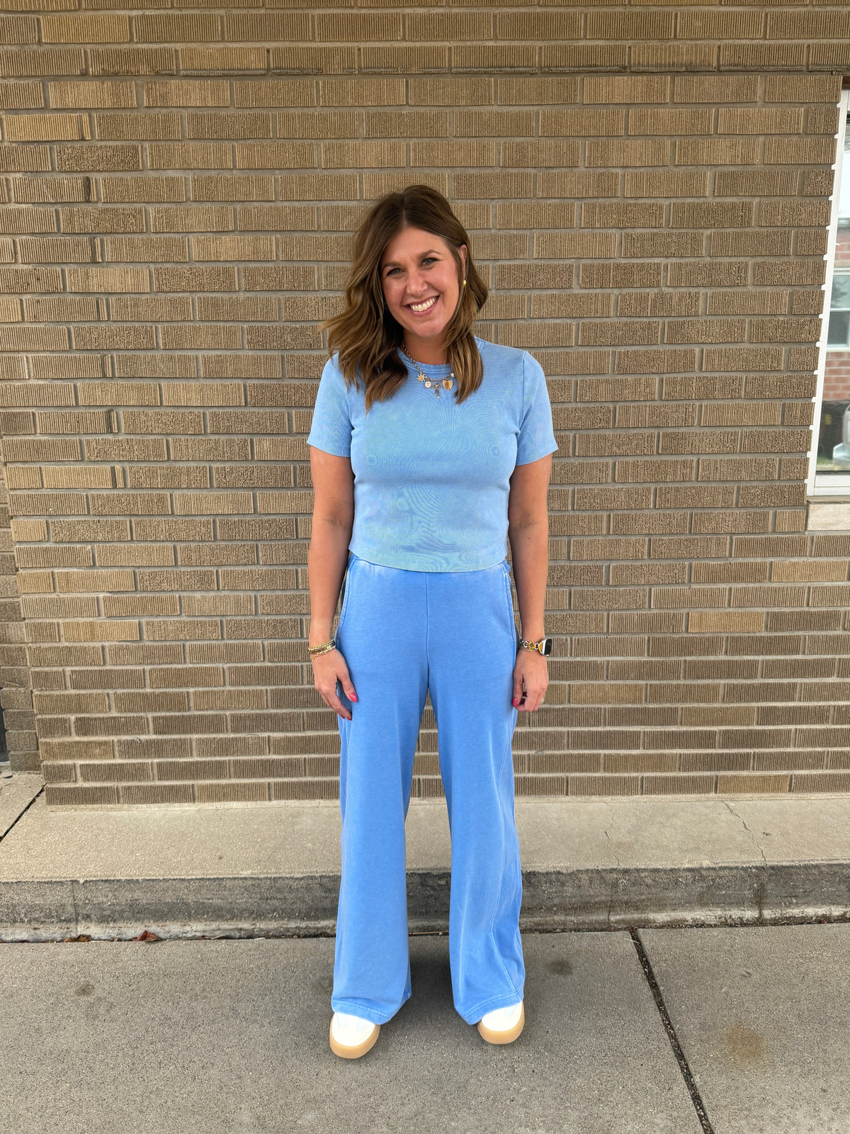 On The Go Wide Leg Pants - Blue