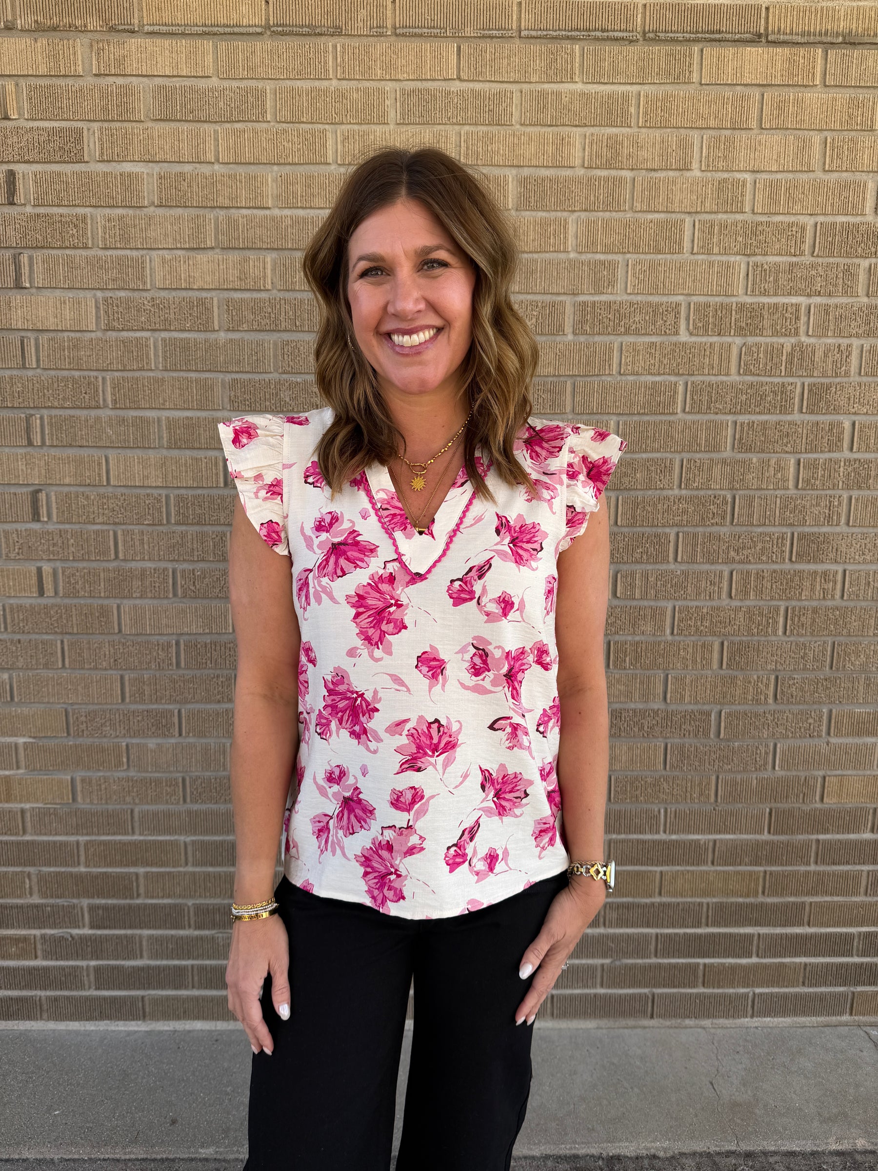 Pretty in Pink Floral Blouse