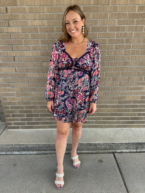 Navy Floral Dress