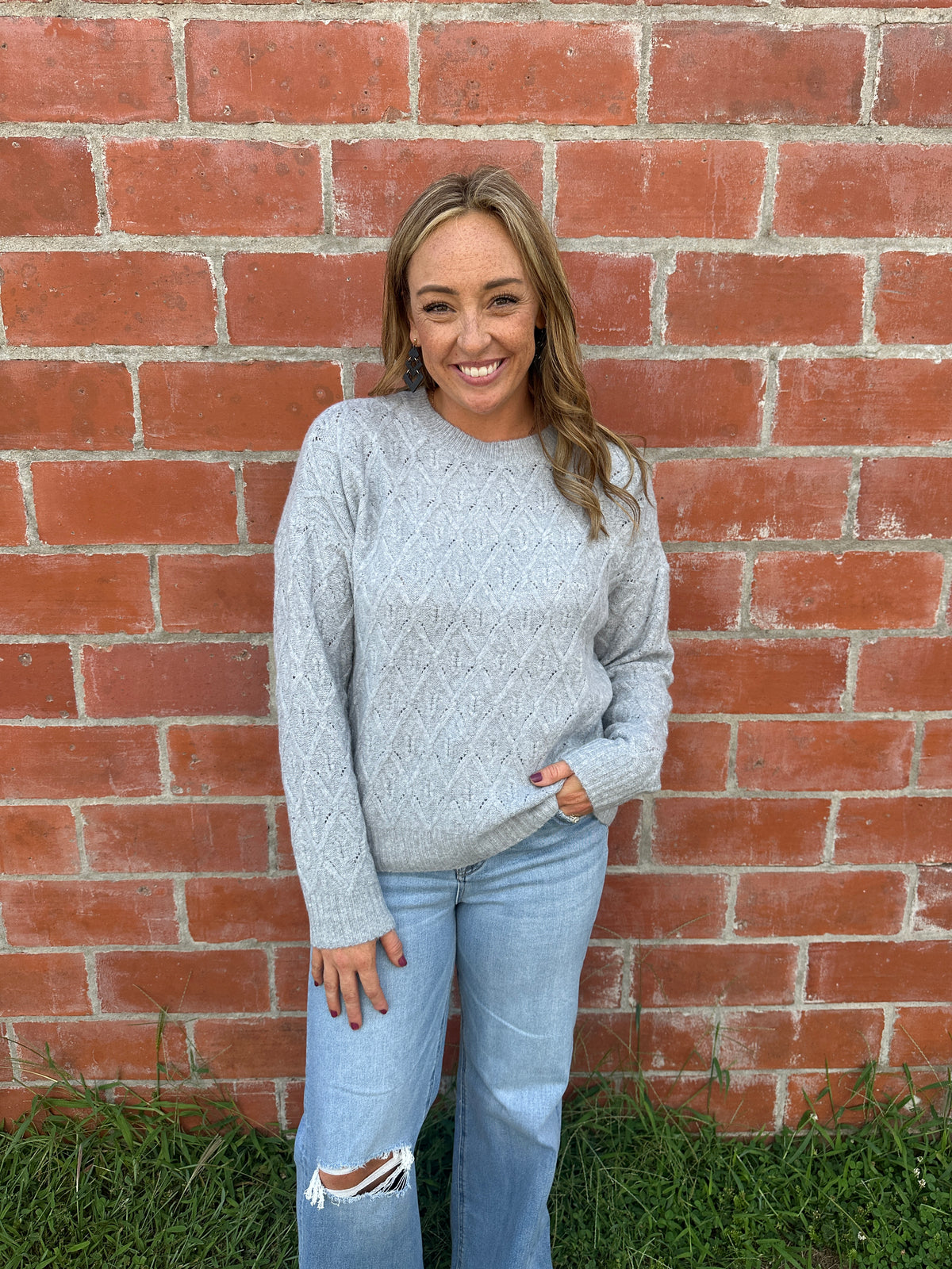 Heather Grey Knit Sweater