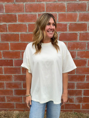 Chill All Day Oversized Tee - Cream