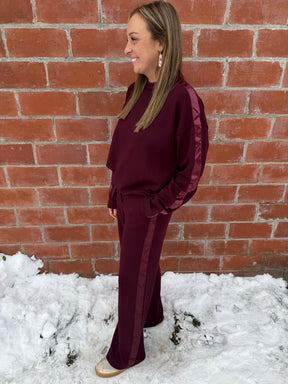 A Touch of Satin Top - Dark Cherry