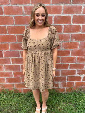 Floral Corduroy Mini Dress