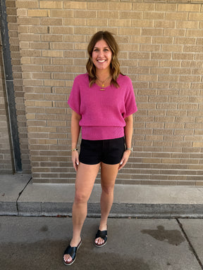 Magenta Sweater Top