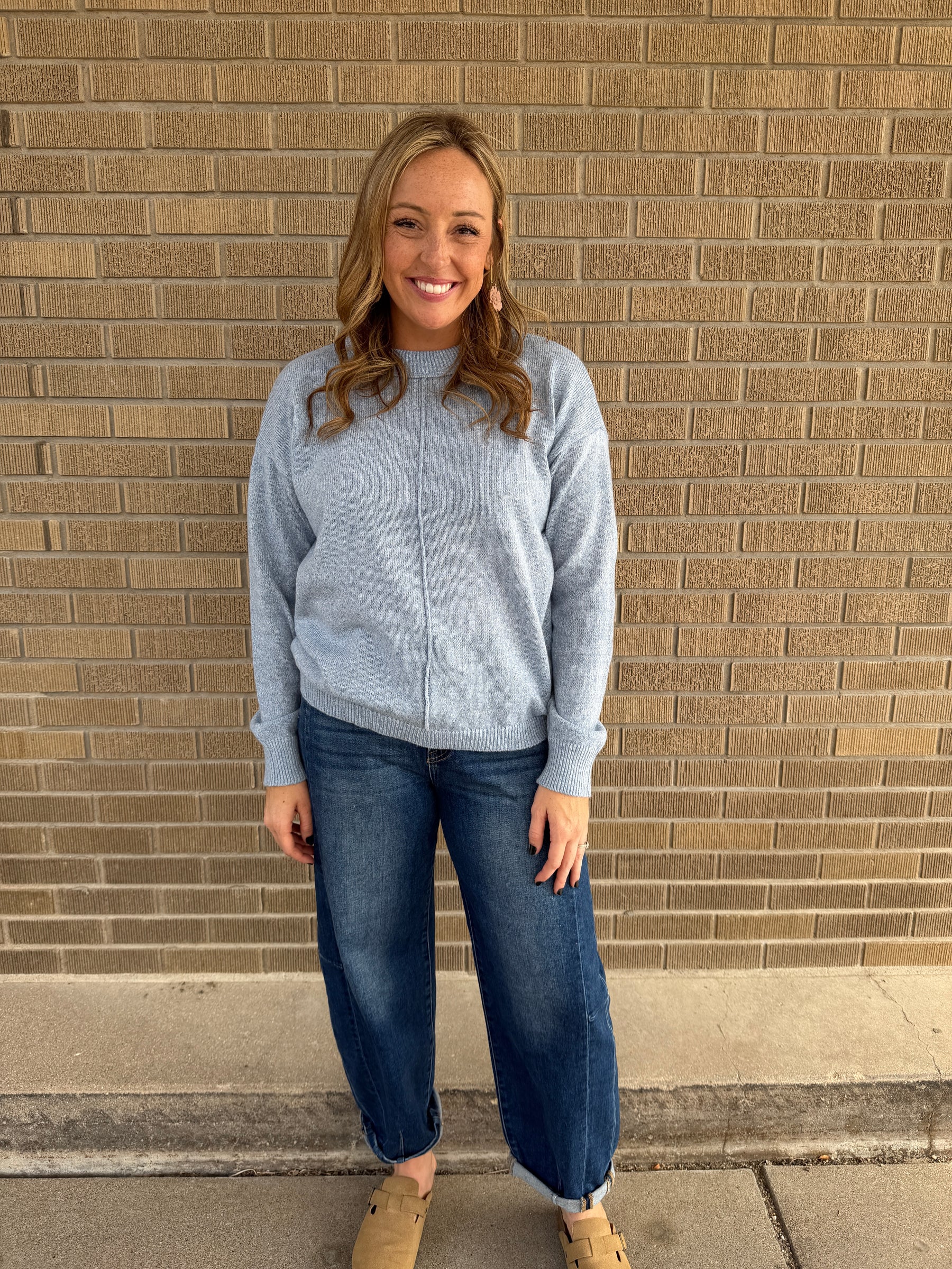 Lightweight Knit Sweater - Ocean Blue