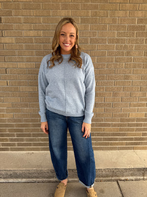 Lightweight Knit Sweater - Ocean Blue