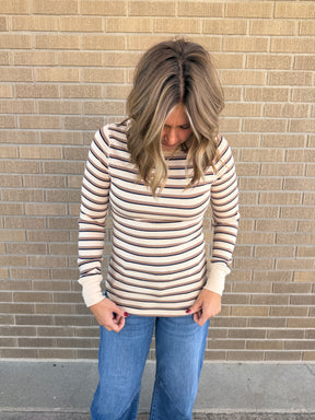 Stacy Long Sleeve - Cream Stripe
