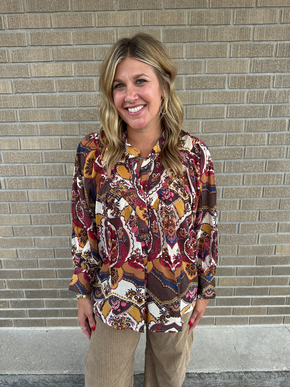 Gem Tones Floral Blouse