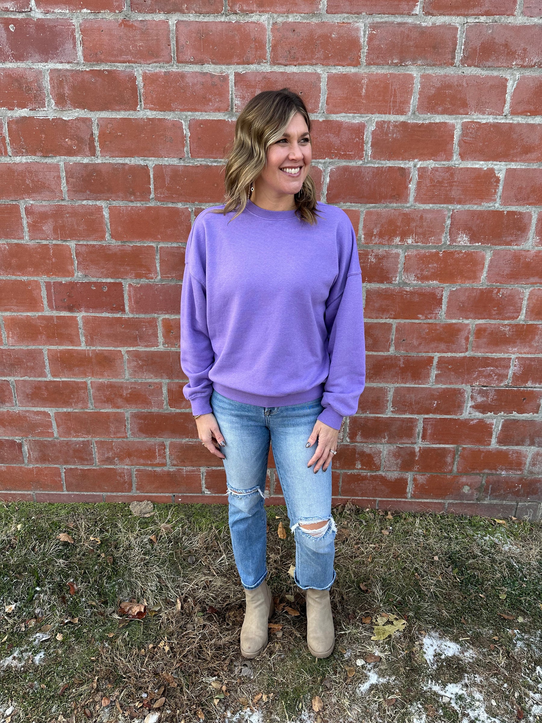 Oversized Lavender Crewneck