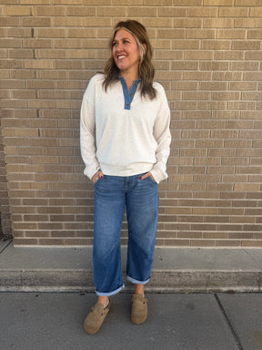Crest Pullover - Heather Oatmeal