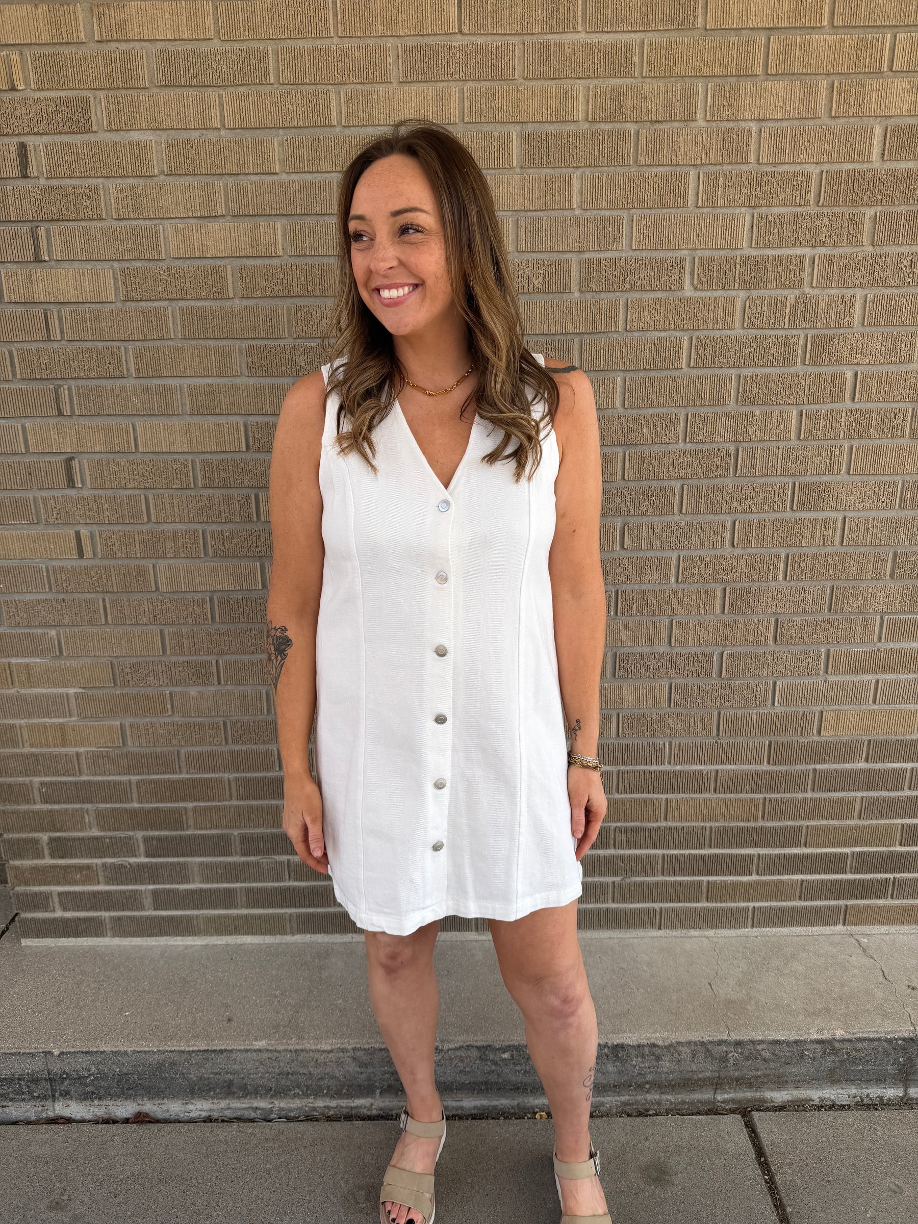 White Denim Dress