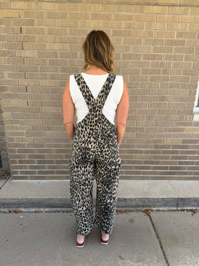 Leopard Barrel Overalls