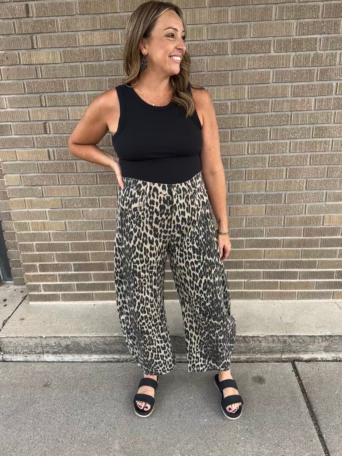 Leopard Barrel Jeans