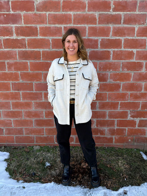 Stacy Top - Off White + Black