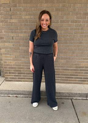On The Go Wide Leg Pants - Black