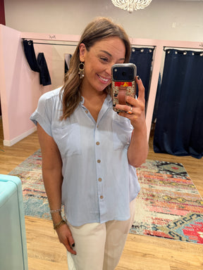 Baby Blue Button Up