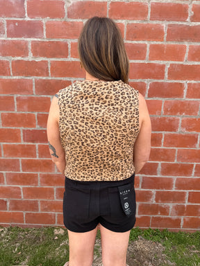 Leopard Print Denim Vest