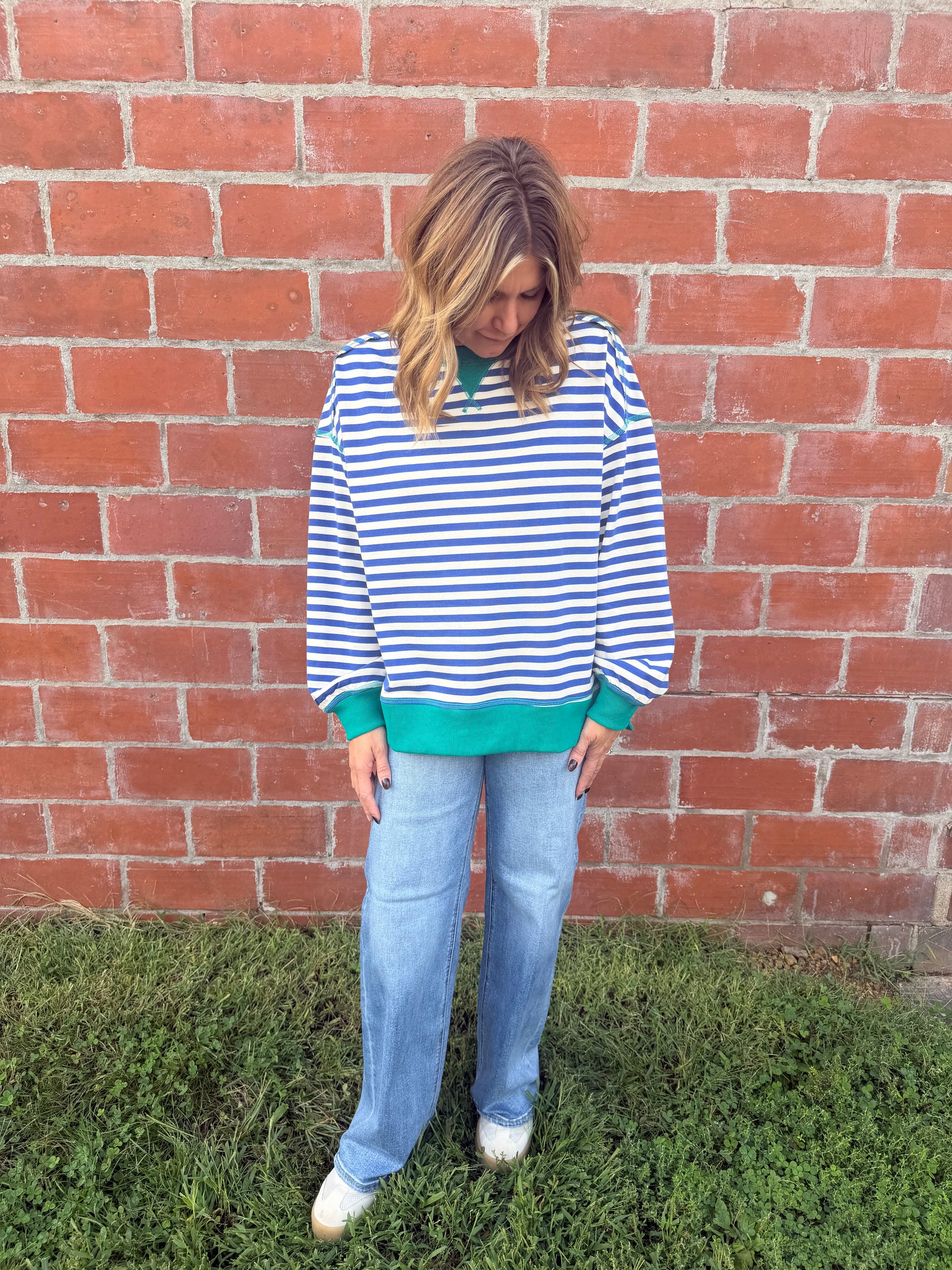 Blue/Green Stripe Pullover