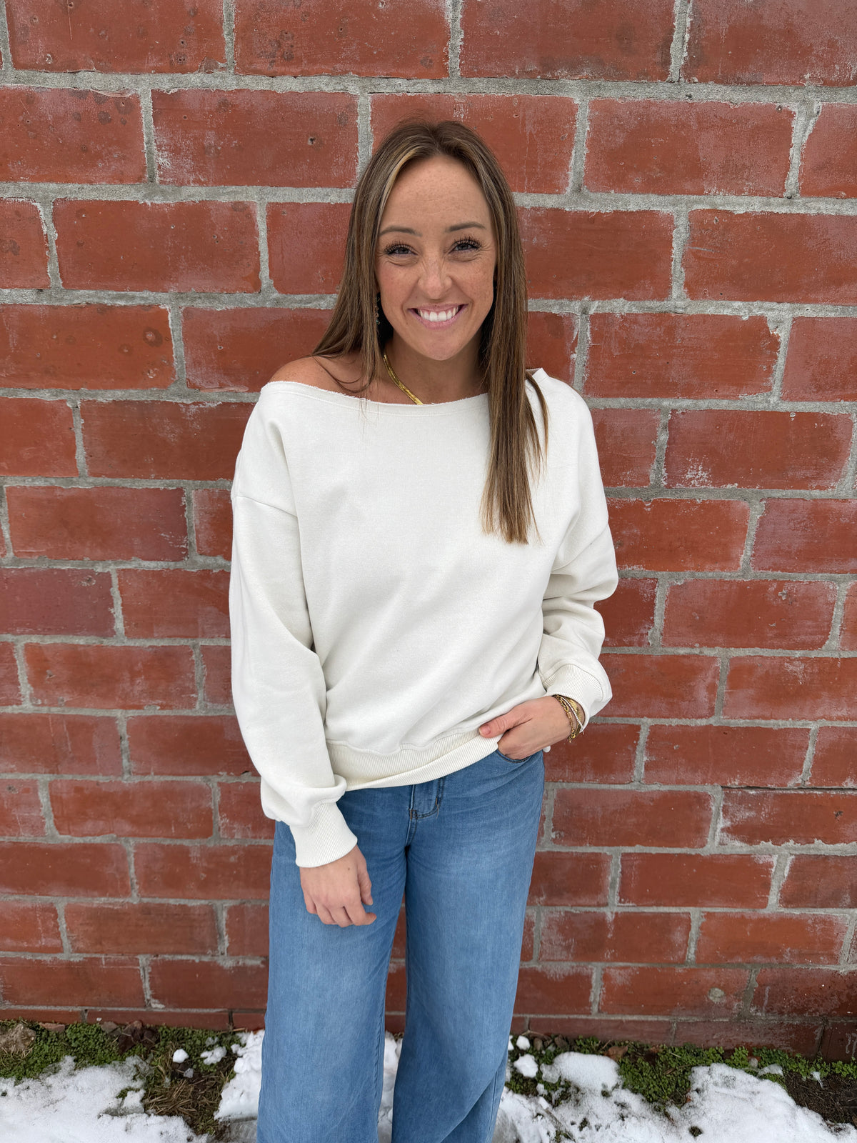 Off The Shoulder Cream Top