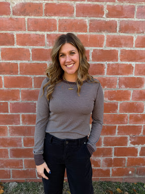 Stacy Top - Coffee & Ivory