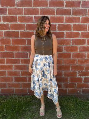 Chocolate Brown Button Up Tank