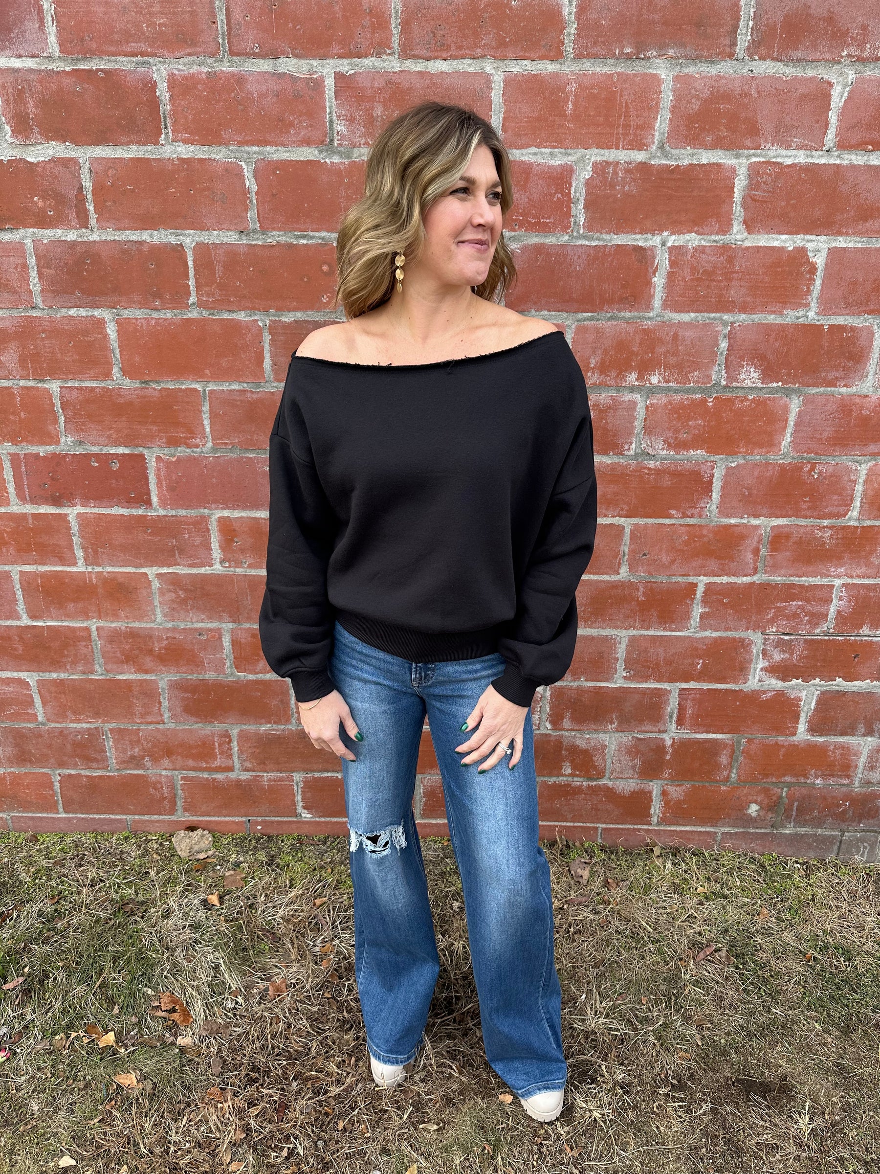 Off The Shoulder Black Top