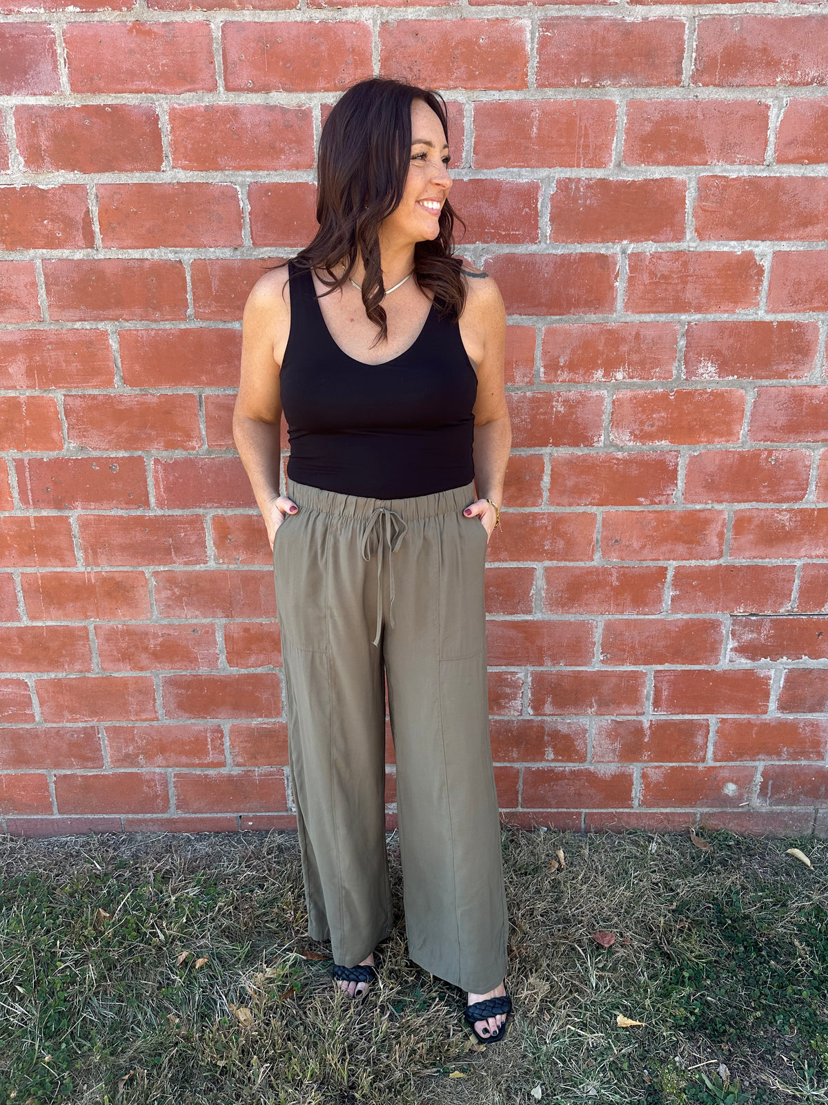 Olive Straight Leg Pants