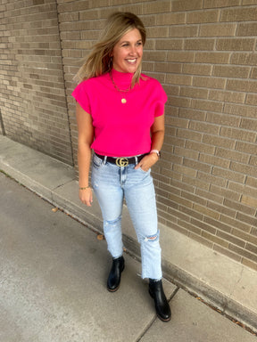 Hot Pink Sweater Top